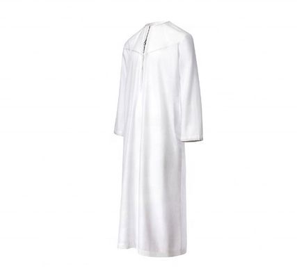 100% Polyester/Cotton Light White 15gsm Muslim Men Arabian Thobe Woven for Men's Wear