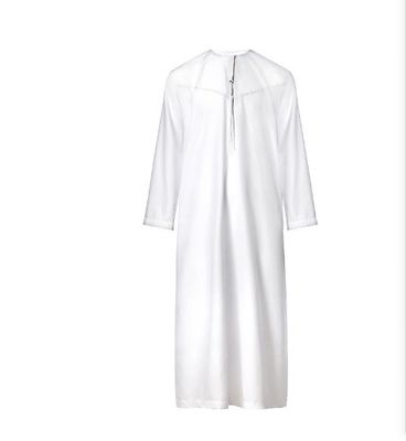 100% Polyester/Cotton Light White 15gsm Muslim Men Arabian Thobe Woven for Men's Wear