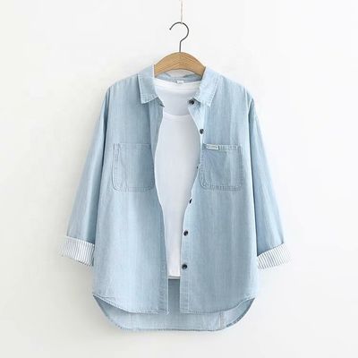 Denim Fabric 21s Imitation100% Cotton Thin Shirt Denim Knitted Advantage Small Orders