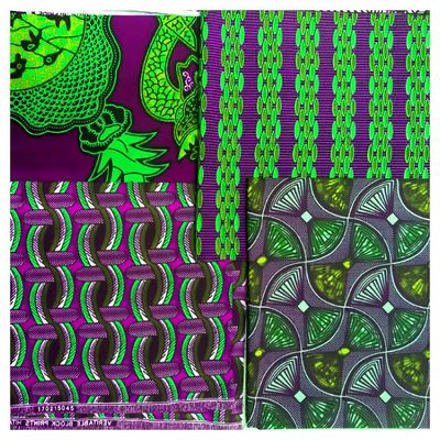 100% Cotton African Wax Fabric For Dress Custom Woven Ankara Design Wax Printing
