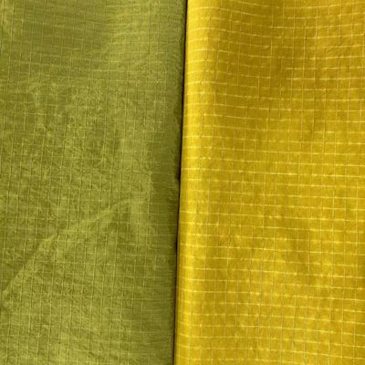 Water Repellent Coated Fabric Shiny Metal Coated 210D UHMWPE Gridstop Nylon for Jacket