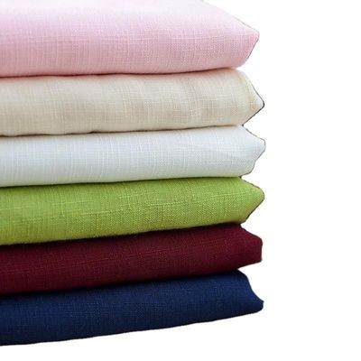 SOLIDS Pattern Linen Type Cloth 65% Polyester Twill Fabric for Customized Workwear