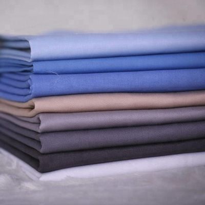 SOLIDS Pattern Linen Type Cloth 65% Polyester Twill Fabric for Customized Workwear