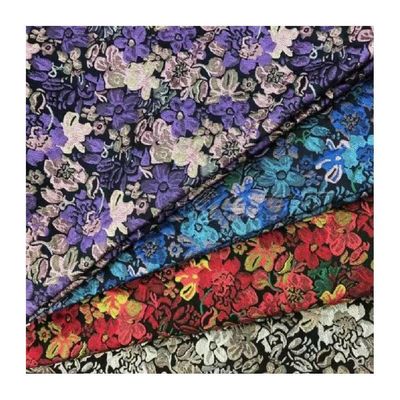 Ready Stock Color Luxury Brocade Fabric 260gsm Jacquard Metallic 100% Polyester