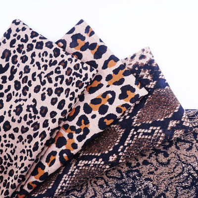 Printed 4 Way Stretch Denim Fabric Quick-Dry and with Leopard Pattern