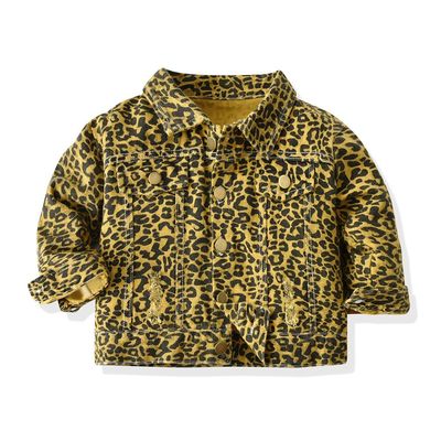 Printed 4 Way Stretch Denim Fabric Quick-Dry and with Leopard Pattern