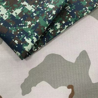 Plain Style High Tear Strength Middle East Vat Print Poly Cotton Ribstop Camouflage Fabric